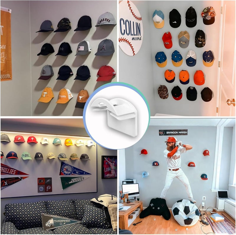 BRATEAYA Baseball Hat Holder for Wall (White-10) - Image 5